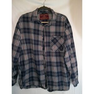 Comfort Outfitter Mens Plaid Long Sleeve Button Up Shirt‎ Red Blue White XL